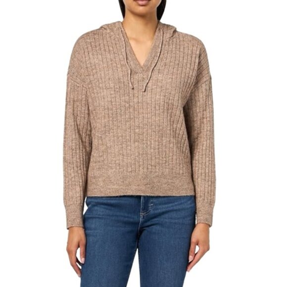 Lucky Brand Sweaters - Lucky Brand Women's Ribbed Knit Hooded Sweater in Deep Taupe/NWT/XS